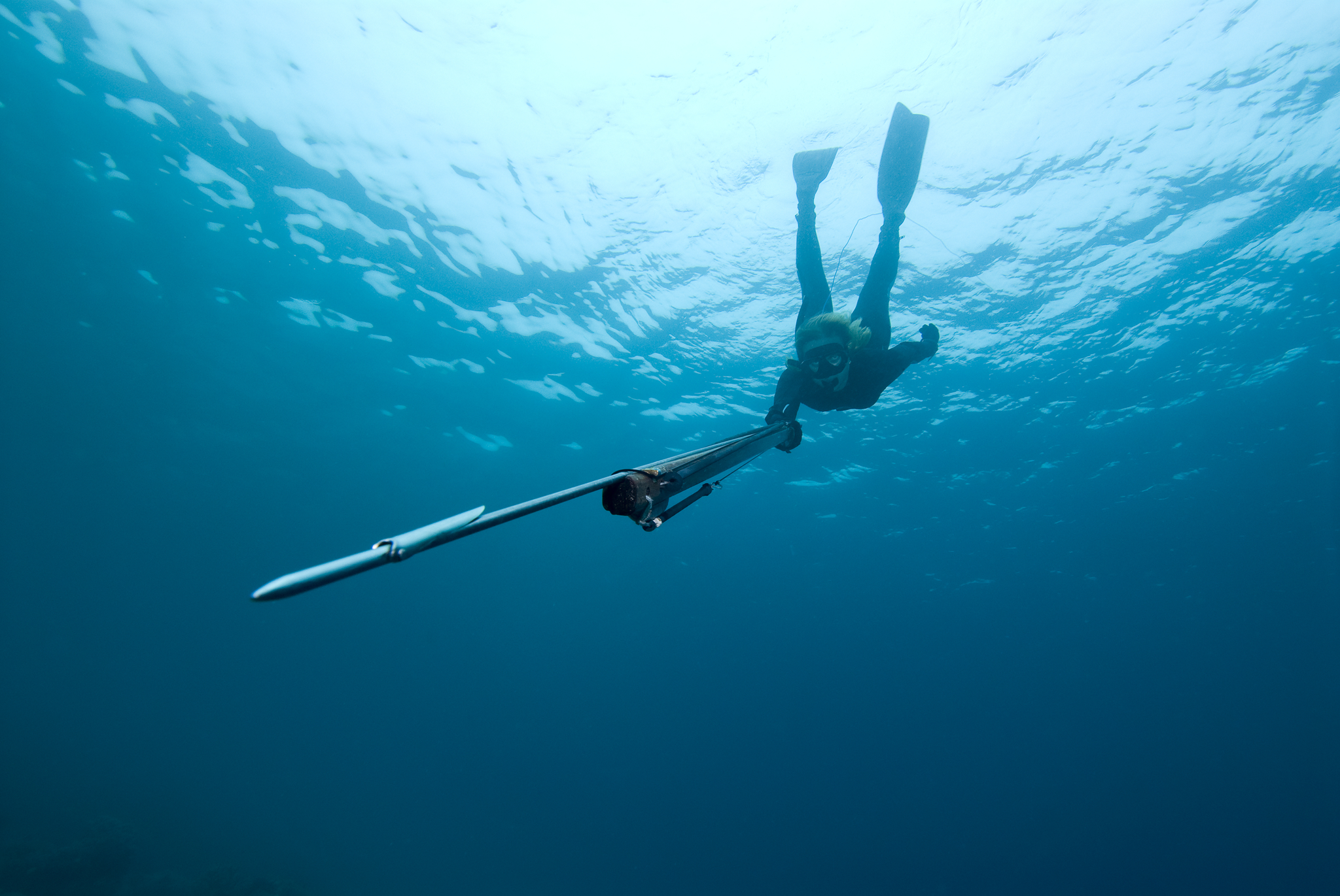 image principale à la découverte de la pêche sous-marine - femme en pleine eau
